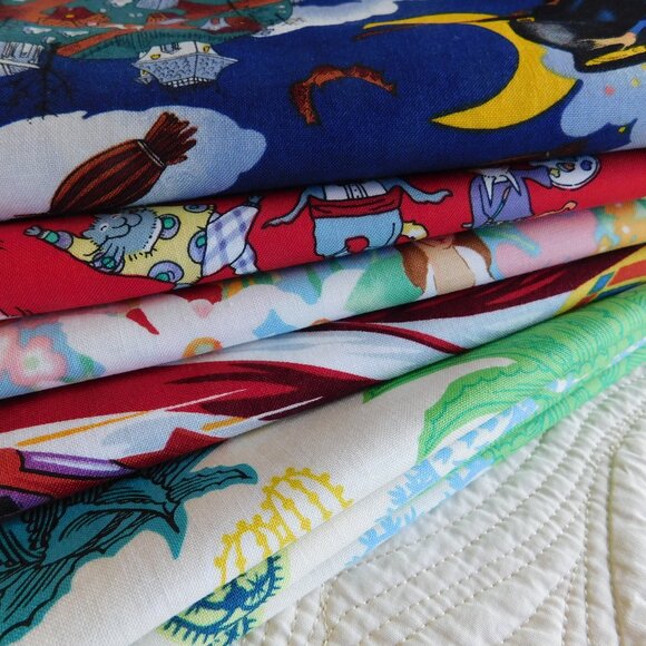 MCM Ameritex mod funky sailor stripe polka dot cat kitten cotton canvas fabric - Picture 14 of 16